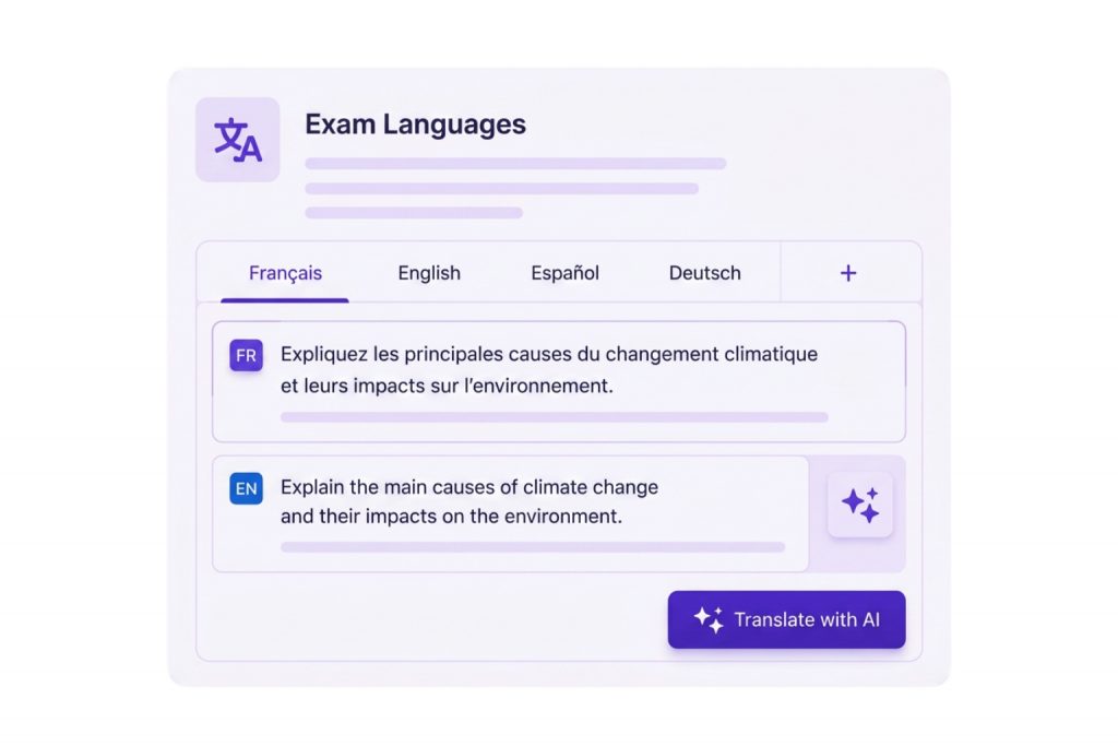 AI tool to translate exam content